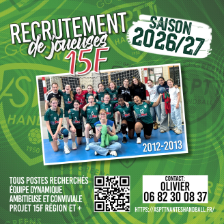 📣 Recrutement 15F pré-région